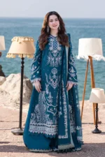 Zara Shahjahan - 3pcs Chicken Kari Lawn Emb With Organza Emb Dupatta - 5003