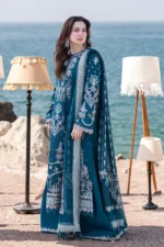 Zara Shahjahan - 3pcs Chicken Kari Lawn Emb With Organza Emb Dupatta - 5003 - Image 2