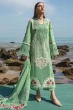 Chrimson - 3pcs Lawn  Embroidered With Organza Emb Dupatta - 713