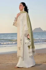 Flossie - Chicken Kari Lawn Emb With Heavy Chiffon Emb Dupatta - 1208 - Image 2