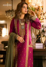 Asim Jofa - 3pcs Dhanak Emb With Dhanak Emb Shawl - 3154 - Image 6