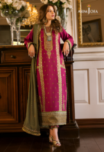 Asim Jofa - 3pcs Dhanak Emb With Dhanak Emb Shawl - 3154 - Image 3