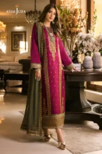 Asim Jofa - 3pcs Dhanak Emb With Dhanak Emb Shawl - 3154 - Image 2