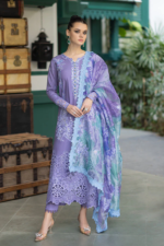 Mushq - 3pcs Lawn Embroidered With Diamond Printed Dupatta - 912