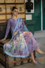 Mushq - 3pcs Lawn Embroidered With Diamond Printed Dupatta - 912 - Image 2