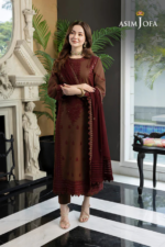 Asim Jofa - 3pcs Lawn Embroidered With Chiffon Emb Dupatta - 3360 - Image 4