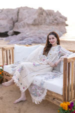 Qalamkar - 3pcs Chicken Kari Lawn Emb With Organza Emb Dupatta - 941 - Image 2
