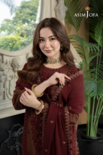 Asim Jofa - 3pcs Lawn Embroidered With Chiffon Emb Dupatta - 3360 - Image 7