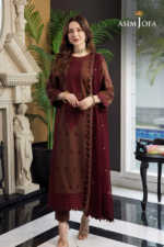 Asim Jofa - 3pcs Lawn Embroidered With Chiffon Emb Dupatta - 3360
