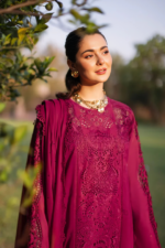 Zara Shahjahan 3pcs Chicken Kari Lawn Emb With Diamond Dupatta - 3001 - Image 2
