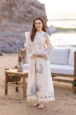 Qalamkar - 3pcs Chicken Kari Lawn Emb With Organza Emb Dupatta - 941