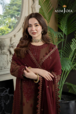 Asim Jofa - 3pcs Lawn Embroidered With Chiffon Emb Dupatta - 3360 - Image 6