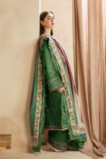 Zara Shahjahan - 3pcs Lawn Embroidered With Printed Diamond Dupatta - 0508 - Image 5