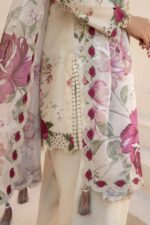 Iznik - 3pcs Lawn Printed With Ready To Wear Chiffon Dupatta - Skin - Image 10