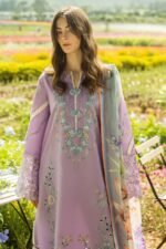 Mushq - 3pcs Chicken Lawn Emb With Diamond Printed Dupatta - 0570 - Image 3