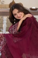 Qalamkar 3pcs Lawn Emb With Ready To Wear Cut Work Dupatta - 772 - Image 5