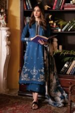 Maria B - 3pcs Lawn Embroidered With Diamond Printed Dupatta - 0542 - Image 2