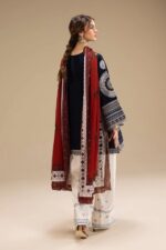 Jazmin - 3pcs Lawn Embroidered With Diamond Printed Dupatta - Blue - Image 5