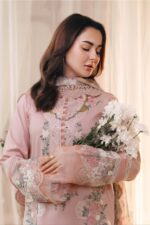 Jade - 3pcs Lawn Embroidered With Indian Chiffon Dupatta - 909 - Image 3