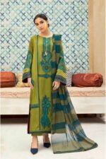 MARIA B - 3pcs Lawn Emb With Printed Diamond Dupatta - 038