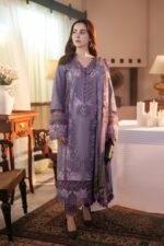 Jade - 3pcs Chicken Kari Lawn Emb With Diamond Print Dupatta - 0571
