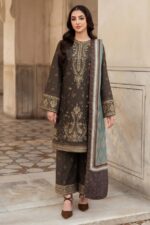 Jazmin - 3pcs Lawn Embroidered With Diamond Printed Dupatta - 796