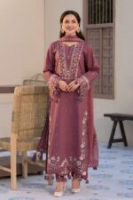 Jade - 3pcs Lawn Embroidered With Chiffon Emb Dupatta- 810