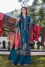 Hussain Rehar - 3pcs Lawn Embroidered With Chiffon Printed Dupatta - 206