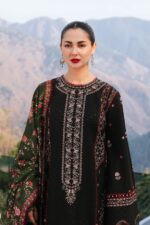 Hussain Rehar - 3pcs Lawn Embroidered With Diamond Print Tarkashi Dupatta - 218 - Image 2