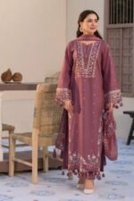 Jade - 3pcs Lawn Embroidered With Chiffon Emb Dupatta- 810 - Image 2