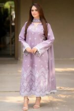 Libas - 3pcs Lawn Embroidered With Chiffon Emb Dupatta - 3147