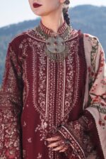 Hussain Rehar - 3pcs Lawn Embroidered With Chiffon Printed Dupatta - 205 - Image 3