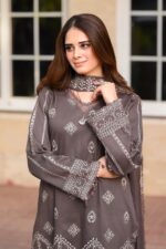 Libas - 3pcs Lawn Embroidered With Chiffon Emb Dupatta - 3105 - Image 5