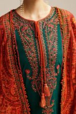 Hussain Rehar - 3pcs Lawn Embroidered With Chiffon Printed Dupatta - 230 - Image 2