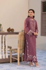 Jade - 3pcs Lawn Embroidered With Chiffon Emb Dupatta- 810 - Image 4