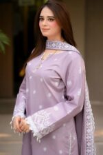 Libas - 3pcs Lawn Embroidered With Chiffon Emb Dupatta - 3147 - Image 4