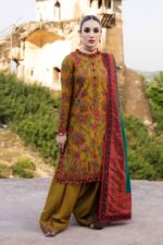 HUSSAIN REHAR - 3PCS DHANAK EMBROIDERED - WOMEN'S - UNSTITCHED - 1222 - Image 3