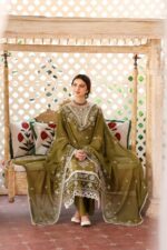 Jazmin - 3pcs Lawn Embroidered With Chiffon Emb Dupatta - 3100 - Image 4