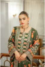 ANEELA'S - 3PCS SHAMOOZ SILK - GREEN - WOMEN'S - UNSTITCHED - Image 2