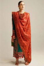 Hussain Rehar - 3pcs Lawn Embroidered With Chiffon Printed Dupatta - 230 - Image 4