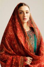 Hussain Rehar - 3pcs Lawn Embroidered With Chiffon Printed Dupatta - 230 - Image 3