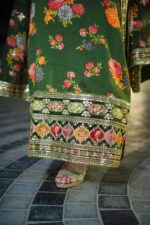 ANEELA'S - 3PCS SHAMOOZ SILK - GREEN - WOMEN'S - UNSTITCHED - Image 6