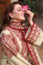 Aneela's - 3pcs Lawn Emb With Ready To Wear Chiffon Dupatta - 824 - Image 3