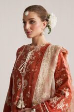 Hussain Rehar 3pcs Lawn Emb With Printed Chiffon Dupatta - 788 - Image 3