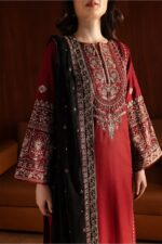 BATIK - 3PCS DHANAK EMBROIDERED - WOMEN'S - UNSTITCHED - 4155 - Image 4