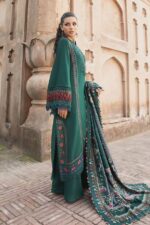 Maria B 3pcs Dhanak Embroidered Suit With Silky Wool Shawl - 3163 - Image 3