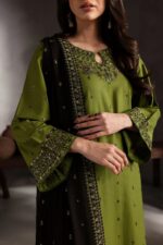 Asim Jofa 3pcs Lawn Emb With Ready To Wear Chiffon Emb Dupatta - 3119 - Image 4