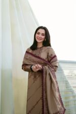 Florant 3pcs Dhanak With Dhanak Emb Shawl - 3225 - Image 5