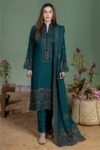 Noor E Fajar 3pcs Lawn Embroidered With Chiffon Emb Dupatta - 2985