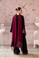 Vanya 3pcs Dhanak Emb With Ready To Wear Dhanak Shawl - 388 - Image 4